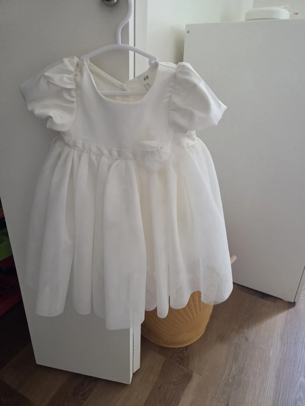 Girls' Ivory Tulle Party Dress with Puff Sleeves H&M